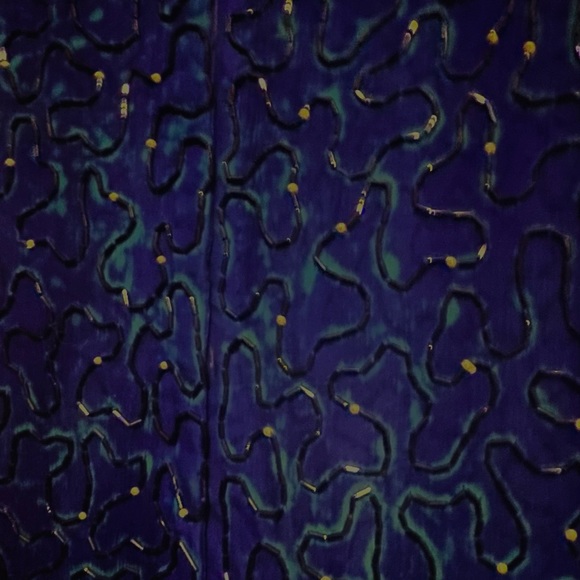 STUNNING VINTAGE KLEIN BLUE BEADED SILK DRESS! made in India - Picture 5 of 5